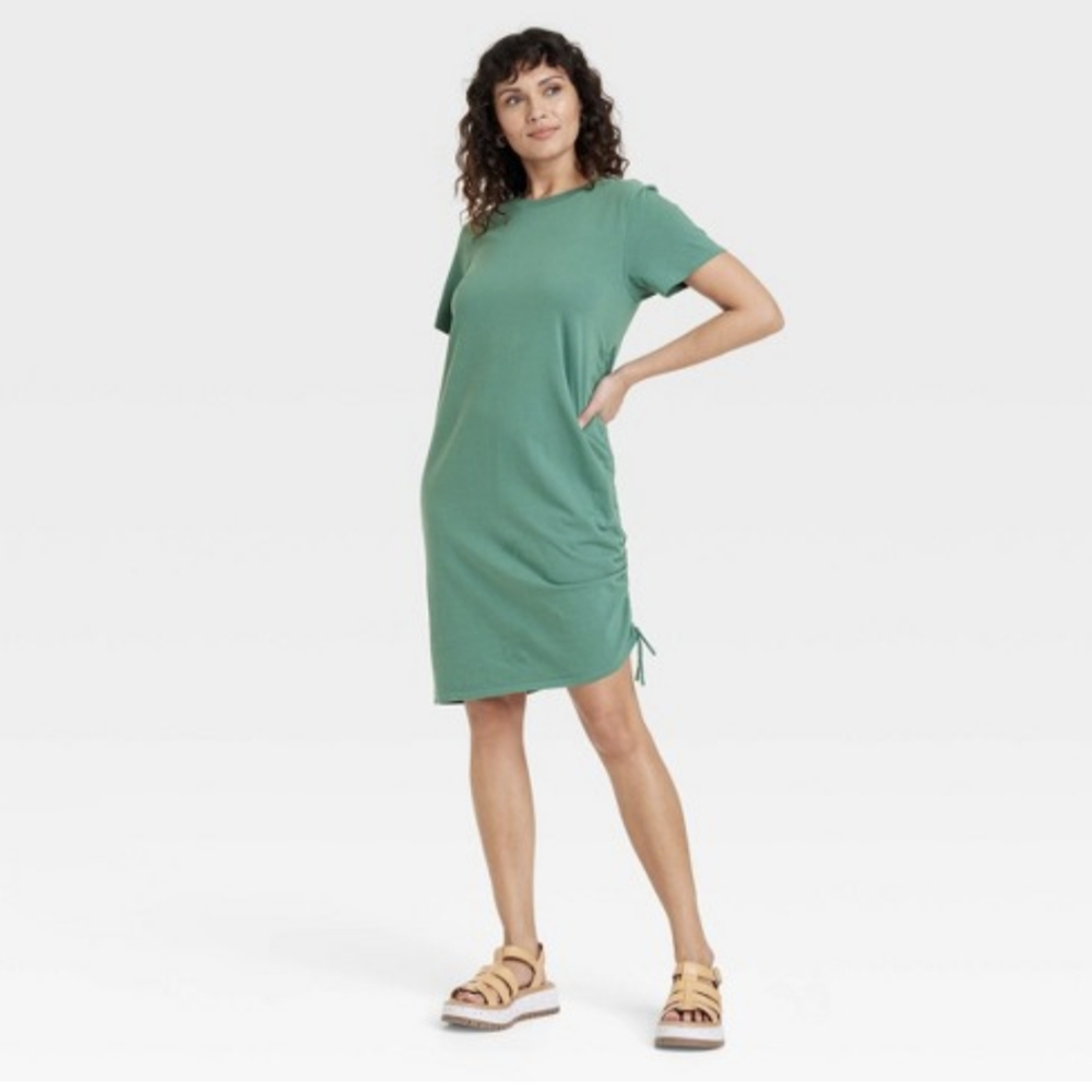 Universal thread, green ruched dress